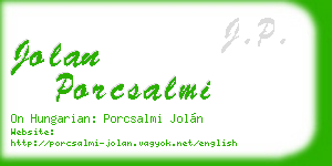 jolan porcsalmi business card